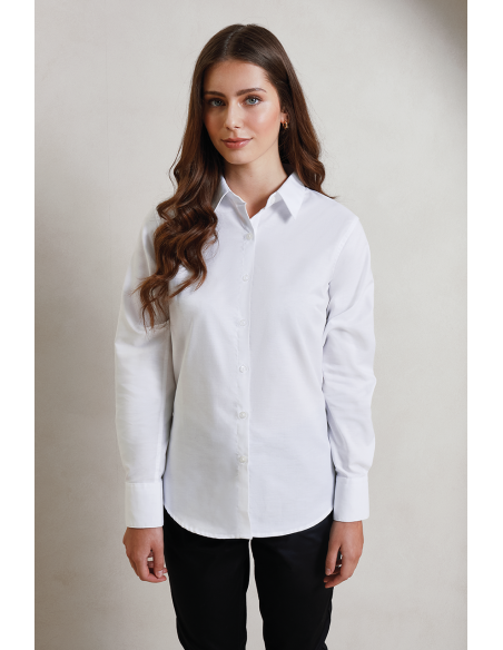 PRE-PR334-Chemise Oxford à manches longues Signature Femme 2